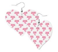 Orecchini a cuore da donna alla moda graziosi orecchini pendenti in pelle rosa ajolote divertenti orecchini senza nichel per festa di compleanno accessori decorazione