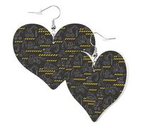 Orecchini a cuore da donna alla moda in pelle retrò escavatore orecchini pendenti divertenti senza nichel per festa di compleanno accessori decorazione