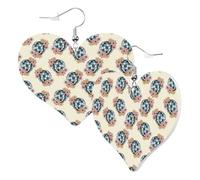 Orecchini a cuore da donna alla moda - Orecchini pendenti in pelle a sfera da discoteca anni '70 divertenti orecchini senza nichel per festa di compleanno accessori decorazione