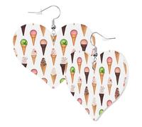 Orecchini a cuore da donna alla moda - Orecchini pendenti in pelle bianca gelata estiva divertenti orecchini senza nichel per festa di compleanno accessori decorativi