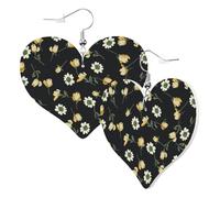 Orecchini a cuore da donna alla moda orecchini pendenti in pelle con margherite divertenti orecchini senza nichel per festa di compleanno accessori decorazione