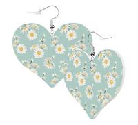 Orecchini a cuore da donna alla moda orecchini pendenti in pelle con margherite floreali divertenti orecchini senza nichel per festa di compleanno accessori decorazione