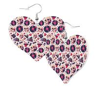 Orecchini a cuore da donna alla moda - Orecchini pendenti in pelle con teschio, labbra e chitarra, divertenti orecchini senza nichel per festa di compleanno accessori decorativi