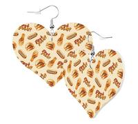 Orecchini a cuore da donna alla moda orecchini pendenti in pelle con zampe di pollo hamburger divertenti orecchini senza nichel per festa di compleanno accessori decorazione