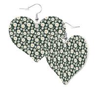 Orecchini a cuore da donna alla moda orecchini pendenti in pelle d'ape e margherite bianche divertenti orecchini senza nichel per festa di compleanno accessori decorazione