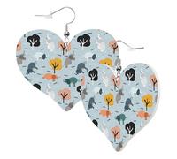 Orecchini a cuore da donna alla moda orecchini pendenti in pelle di albero di elefante, divertenti orecchini senza nichel per festa di compleanno accessori di decorazione