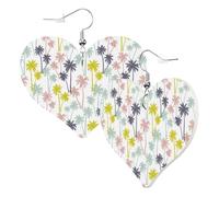 Orecchini a cuore da donna alla moda orecchini pendenti in pelle di cocco hawaiano divertenti orecchini senza nichel per festa di compleanno accessori di decorazione