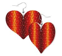 Orecchini a cuore da donna alla moda orecchini pendenti in pelle di drago rosso, divertenti orecchini senza nichel per festa di compleanno accessori di decorazione