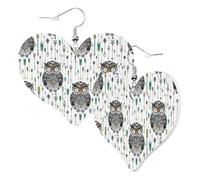 Orecchini a cuore da donna alla moda - Orecchini pendenti in pelle di gufi tribù divertenti orecchini senza nichel per festa di compleanno accessori decorativi
