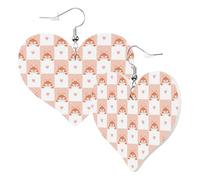 Orecchini a cuore da donna alla moda orecchini pendenti in pelle di volpe a scacchi divertenti orecchini senza nichel per festa di compleanno accessori decorazione