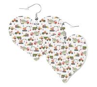 Orecchini a cuore da donna alla moda orecchini pendenti in pelle escavatore divertenti orecchini senza nichel per festa di compleanno accessori di decorazione