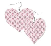 Orecchini a cuore da donna alla moda orecchini pendenti in pelle rosa con sfera da discoteca divertenti orecchini senza nichel per festa di compleanno accessori di decorazione