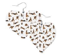 Orecchini a cuore da donna alla moda - Pastore tedesco allegro orecchini pendenti in pelle divertenti orecchini senza nichel per festa di compleanno accessori decorativi