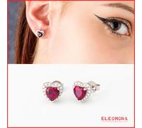 orecchini a cuore da donna in argento 925 lobo orecchino con pietra di zirconi e