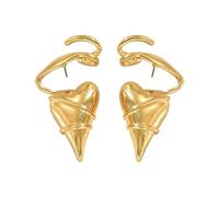 Orecchini a cuore esagerato in oro da donna, Design a forma di amore in stile Bold, Gioielli da festa in lega placcati, Ornamenti per l'orecchio quotidiano Glam