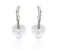 Orecchini a cuore in argento sterling ganci realizzati con cristalli...