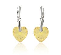 Orecchini a cuore in argento sterling ganci realizzati con cristalli...
