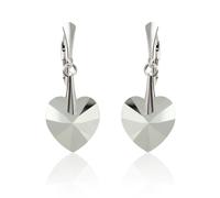 Orecchini a cuore in argento sterling ganci realizzati con cristalli...