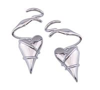 Orecchini a cuore in lega leggera con filo L'oro/argento amore personalità gioielli fatti a mano Cuore regalo dettagliato, Taglia unica, come descritto