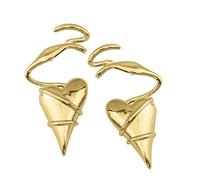 Orecchini a cuore in lega leggera con filo L'oro/argento amore personalità gioielli fatti a mano Cuore regalo dettagliato, Taglia unica, come descritto