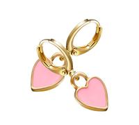 Orecchini a Cuore Rosa in Metallo per Donne Eleganti | Design Delicato e Estetico, per Matrimonio e Riunioni Familiari, Gioiello Creativo dal Profilo Decorativo