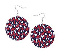 Orecchini a cuore rosso navy Orecchini in pelle a forma rotonda di cibo messicano Orecchini pendenti leggeri da donna e ragazza, perfetti da indossare tutti i giorni
