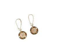 Orecchini a disco con fiori colorati con diamanti geometrici accessori da donna, Misura unica, Acciaio inossidabile, Nessuna pietra preziosa