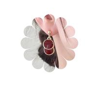 Orecchini a disco rotondi placcati oro Orecchini a catena d'oro con smalto rosso Orecchini doppi rotondi rossi Huggie Orecchini rotondi geometrici Gioielli per donne e ragazze