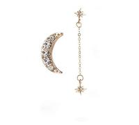 Orecchini a Doppia Stella con Luna Moda Lampeggiante Orecchini a Stella a Stella Vuota Elegante e popolareDurability