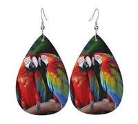 Orecchini a due pappagalli colorati per le donne orecchini in pelle a goccia orecchini pendenti a goccia su entrambi i lati leggeri accessori per le orecchie da donna gioielli regalo di compleanno