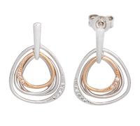 Orecchini a Farfalla Con 16 Diamanti Brillanti 585 Oro Bianco Oro Rosso Donna