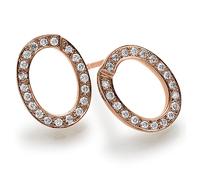 Orecchini a Farfalla Con 40 Diamanti Brillanti 0,40ct. Ovale 750 Oro Rosso