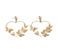 Orecchini a farfalla con cuore cavo placcato oro per donna Accessori moda gioielli creativi regali
