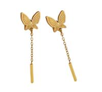 Orecchini a farfalla fatti a mano in acciaio inox accessori alla moda per outfit orecchini pendenti a farfalla fatti a mano con dettaglio catena