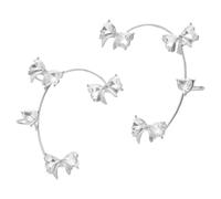 Orecchini a farfalla, non penetrante, nappa scintillante, con zirconi squisiti, gioielli da sposa per matrimoni, regali per bambini, Taglia unica, Cristallo artificiale, Nessuna pietra preziosa