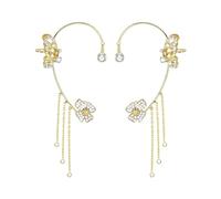 Orecchini a farfalla, non penetrante, nappa scintillante, con zirconi squisiti, gioielli da sposa per matrimoni, regali per bambini, Taglia unica, Cristallo artificiale, Nessuna pietra preziosa