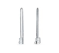 Orecchini A Filo Con Nota Musicale Lineare Per Donne E Ragazze Studentesse Di Musica. Argento Sterling .925