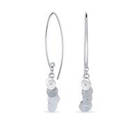 Orecchini a filo pendenti geometrici con paillettes a disco vorticoso in stile Boho Bali per donne e adolescenti in argento sterling .925