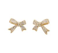 Orecchini a fiocco in argento 925 con strass pieni di personalità da donna, Metallo