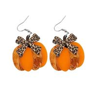 Orecchini a fiocco, motivo leopardato, per il giorno del Ringraziamento, eleganti gioielli stagionali, nappe rosse, Taglia unica, Acrilico, Nessuna pietra preziosa