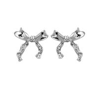 Orecchini a fiocco - Orecchini a fiocco aggrovigliato, orecchini a perno a forma di nastro, orecchini a perno con fiocco, affascinanti orecchini brillanti, versatili orecchini a perno a forma di