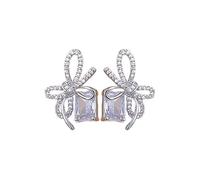 Orecchini a fiocco, Orecchini in zircone di lusso leggero, Accessori per charm scintillanti, adatti per il pendolarismo quotidiano e l'abbigliamento da raccolta delle donne