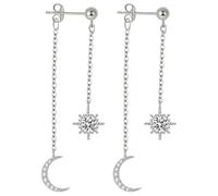 Orecchini a fiocco pendenti per le donne orecchini a forma di luna e stella con zirconi cubici gioielli celesti per gioielli da sposa grossi piccoli orecchini a cerchio, Misura unica, Zinco, Nessuna