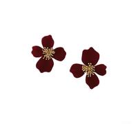Orecchini a fiore scintillanti che completano perfettamente il tuo stile personale mentre ti senti sicuro ogni giorno (rosso)