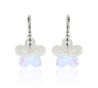 Orecchini a fiori in argento sterling ganci realizzati con cristalli...