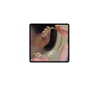 Orecchini a foglia di cristallo scintillante Carufin Oro senza clip per le orecchie traforate Orecchino staccabile a due usura per donne e ragazze (orecchio sinistro - Foglia)