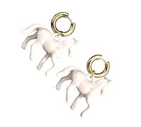 Orecchini a forma cavallo in avanti Ciondolo per orecchio in acciaio inossidabile Costruzione leggera Ornamenti per orecchie Regalo festa Orecchini a cavallo