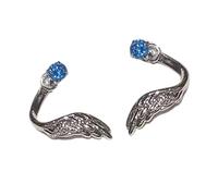 Orecchini a forma di ala attorcigliata con pietre scintillanti per le unghie dell'orecchio gioielli eleganti per le donne orecchie sensibili eleganti orecchini per orecchie sensibili, Medio, come