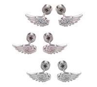 Orecchini a forma di ala in lega, comodi da indossare tutti i giorni, Misura unica, come descritto, come descritto