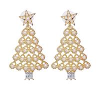 Orecchini a forma di albero di Natale da donna orecchini pendenti orecchini leggeri di lusso con diamanti orecchini di Natale per donne e ragazze